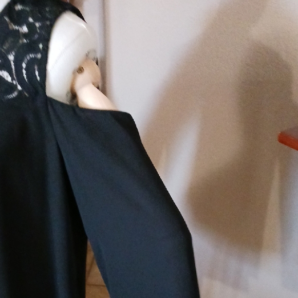 Worthington Black Cold Shoulder Blouse with Lace Detail - Picture 6 of 15